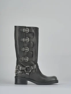 Outlet Stivali tacco 4cm pelle Donna Stivali Tacco Basso