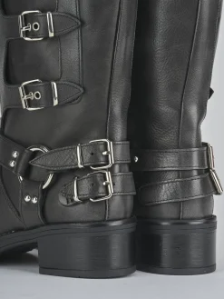 Outlet Stivali tacco 4cm pelle Donna Stivali Tacco Basso