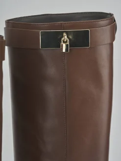 Hot Stivali tacco 2cm pelle Donna Stivali Tacco Basso