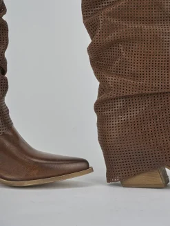 Discount Stivali tacco 7cm pelle Donna Stivali Tacco Alto