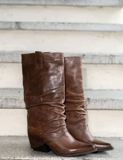 Outlet Stivali tacco 8cm pelle Donna Stivali Tacco Alto