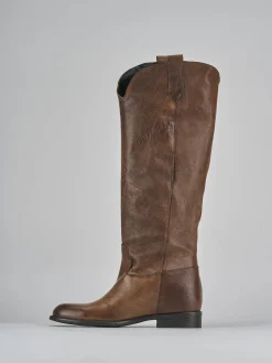 Stivali tacco 2cm pelle Donna Stivali Tacco Basso