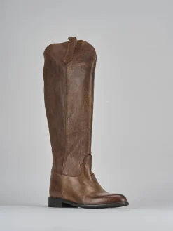 Stivali tacco 2cm pelle Donna Stivali Tacco Basso