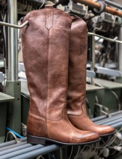 Stivali tacco 2cm pelle Donna Stivali Tacco Basso