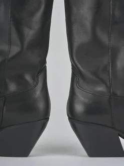 Outlet Stivali tacco 8cm pelle Donna Stivali Tacco Alto