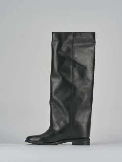 Stivali tacco 2cm pelle Donna Stivali Tacco Basso