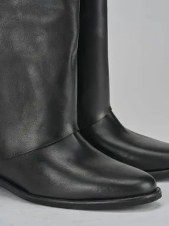 Stivali tacco 2cm pelle Donna Stivali Tacco Basso