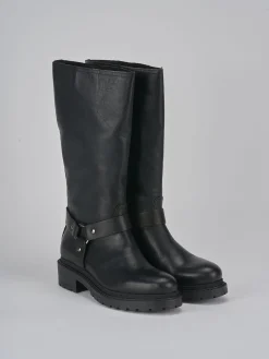 Hot Stivali tacco 2cm pelle Donna Stivali Tacco Basso