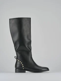 Stivali tacco 1cm pelle Donna Stivali Tacco Basso