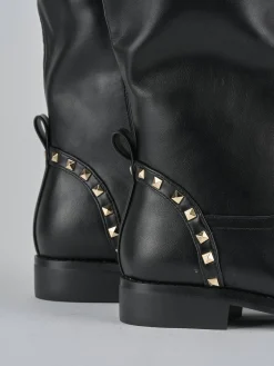 Stivali tacco 1cm pelle Donna Stivali Tacco Basso