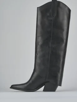 Sale Stivali tacco 7cm pelle Donna Stivali Tacco Alto