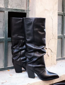 Stivali tacco 9cm pelle Donna Stivali Tacco Alto