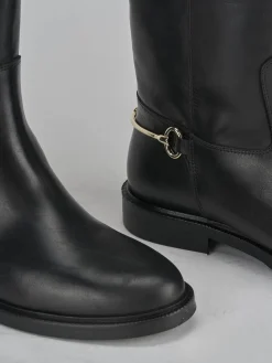 Sale Stivali tacco 2cm pelle Donna Stivali Tacco Basso