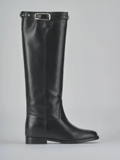 New Stivali tacco 2cm pelle Donna Stivali Tacco Basso