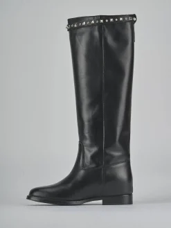 New Stivali tacco 2cm pelle Donna Stivali Tacco Basso