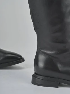 New Stivali tacco 2cm pelle Donna Stivali Tacco Basso