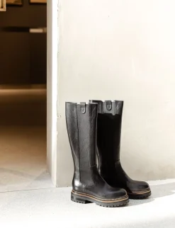 Sale Stivali tacco 2cm pelle Donna Stivali Tacco Basso