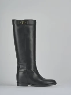 Stivali tacco 2cm pelle Donna Stivali Tacco Basso