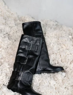 Stivali tacco 2cm pelle Donna Stivali Tacco Basso