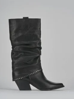 Sale Stivali tacco 8cm pelle Donna Stivali Tacco Alto