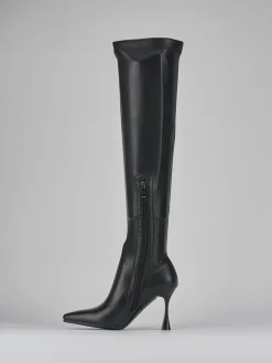 Outlet Stivali tacco 8cm pelle Donna Stivali Tacco Alto