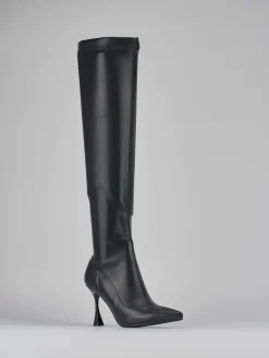 Outlet Stivali tacco 8cm pelle Donna Stivali Tacco Alto