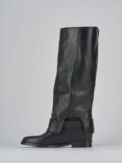 Outlet Stivali tacco 2cm pelle Donna Stivali Tacco Basso