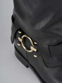 Outlet Stivali tacco 2cm pelle Donna Stivali Tacco Basso