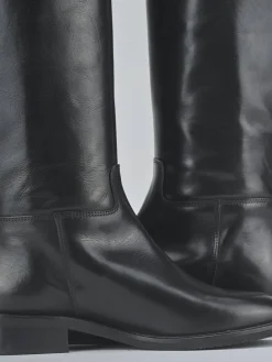 Outlet Stivali tacco 3cm pelle Donna Stivali Tacco Basso