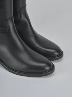 Outlet Stivali tacco 3cm pelle Donna Stivali Tacco Basso