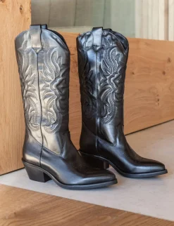 Outlet Stivali tacco 4cm pelle Donna Stivali Tacco Basso