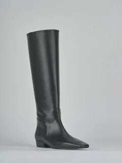 Outlet Stivali tacco 3cm pelle Donna Stivali Tacco Basso