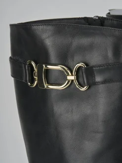 Outlet Stivali tacco 2cm pelle Donna Stivali Tacco Basso