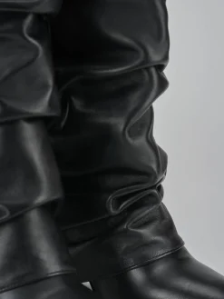 Outlet Stivali tacco 7cm pelle Donna Stivali Tacco Alto