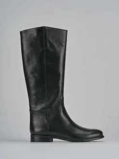 Outlet Stivali tacco 2cm pelle Donna Stivali Tacco Basso