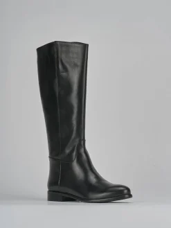 Outlet Stivali tacco 2cm pelle Donna Stivali Tacco Basso