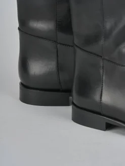 Outlet Stivali tacco 2cm pelle Donna Stivali Tacco Basso