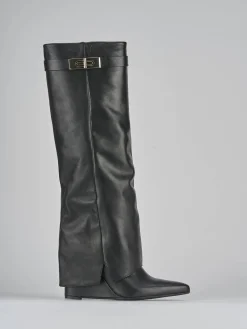 Outlet Stivali tacco 9cm pelle Donna Stivali Tacco Alto