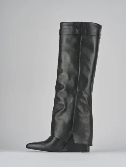 Outlet Stivali tacco 9cm pelle Donna Stivali Tacco Alto