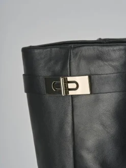 Outlet Stivali tacco 9cm pelle Donna Stivali Tacco Alto