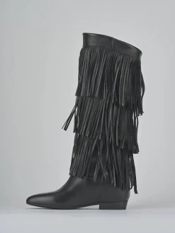 New Stivali tacco 2cm pelle Donna Stivali Tacco Basso