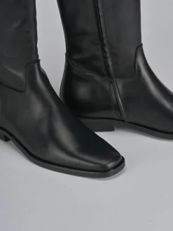 Outlet Stivali tacco 2cm pelle Donna Stivali Tacco Basso