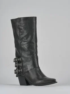 Stivali tacco 7cm pelle Donna Stivali Tacco Alto