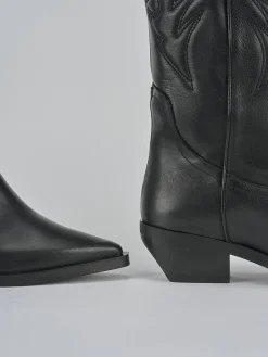 Outlet Stivali tacco 7cm pelle Donna Stivali Tacco Alto