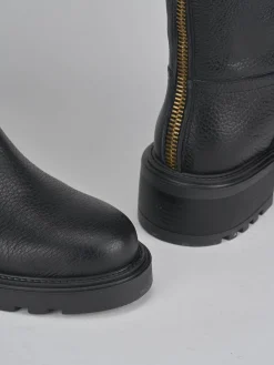 Hot Stivali tacco 2cm pelle Donna Stivali Tacco Basso