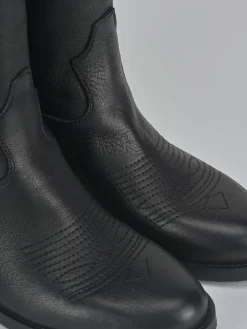 Stivali tacco 2cm pelle Donna Stivali Tacco Basso