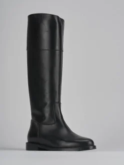 New Stivali tacco 2cm pelle Donna Stivali Tacco Basso