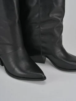 Sale Stivali tacco 7cm pelle Donna Stivali Tacco Alto