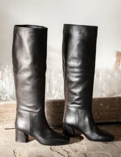 Stivali tacco 6cm pelle Donna Stivali Tacco Alto