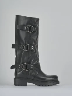 New Stivali tacco 2cm pelle Donna Stivali Tacco Basso